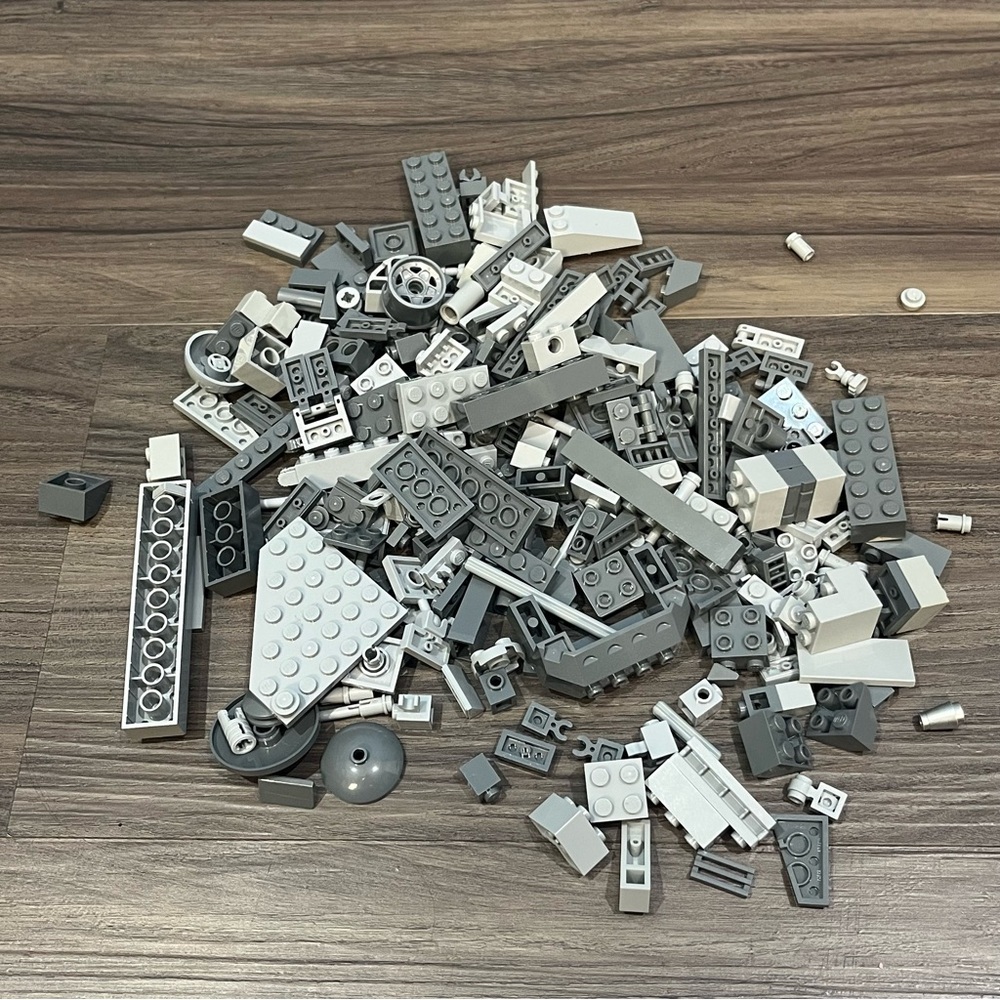 Lot Of Random Mostly Gray Lego Pieces From Various Sets 6.5 Ounces